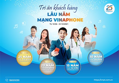 VinaPhone tri ân khách hàng gắn bó lâu năm nhân kỷ niệm sinh nhật 25 tuổi!